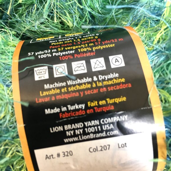 Citrus Eyelash Yarn Fun Fur Lion Brand Yarn Bundle of 3 - Picture 6 of 6